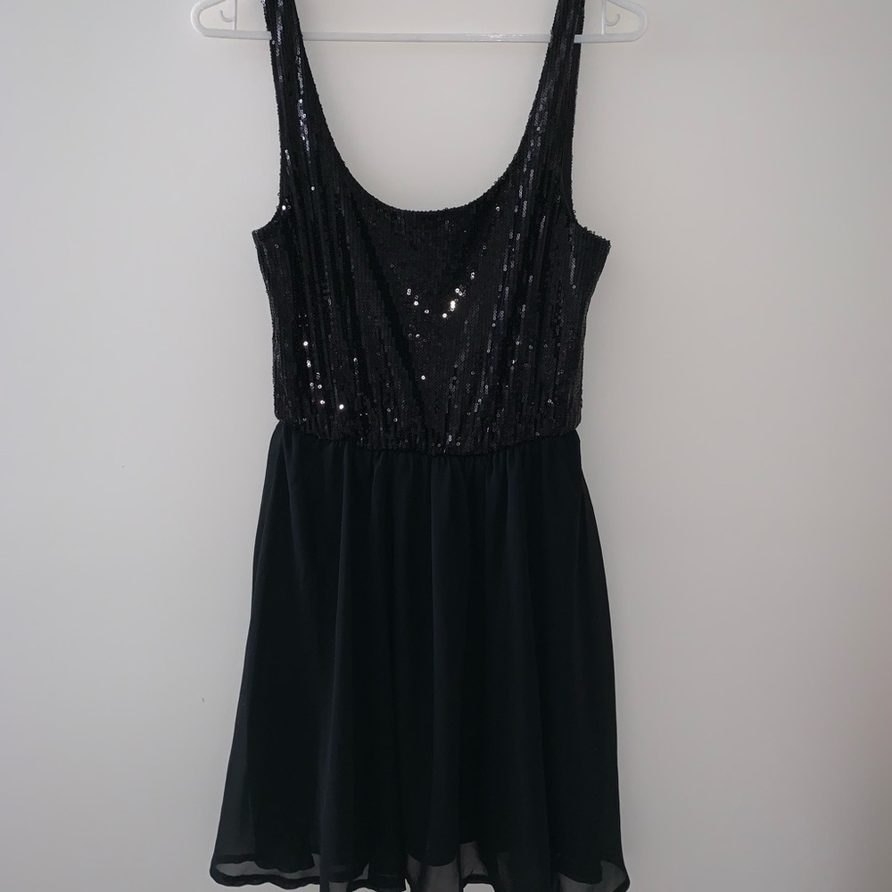 Black Sequin New Years Party Dress